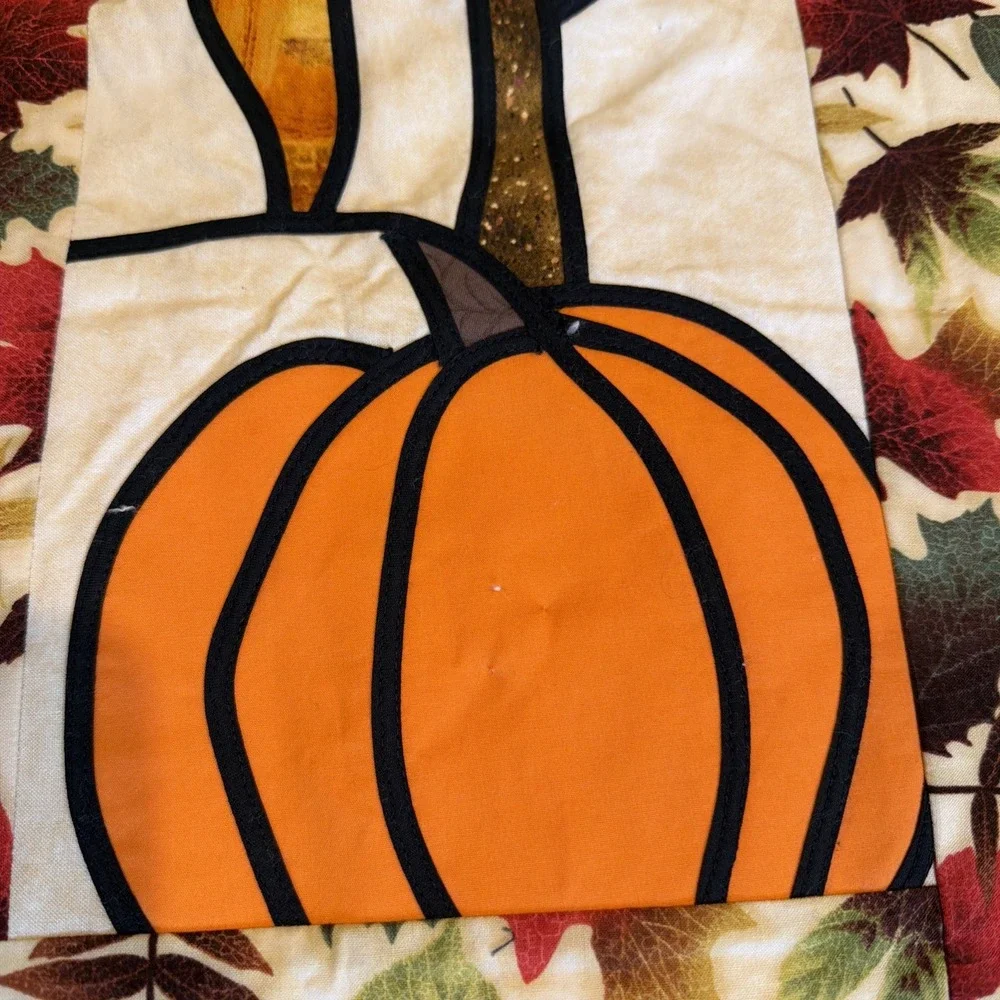 Handmade Fall Appliqué Quilted Wall Hanging Unfinished, Needs Binding 42x28